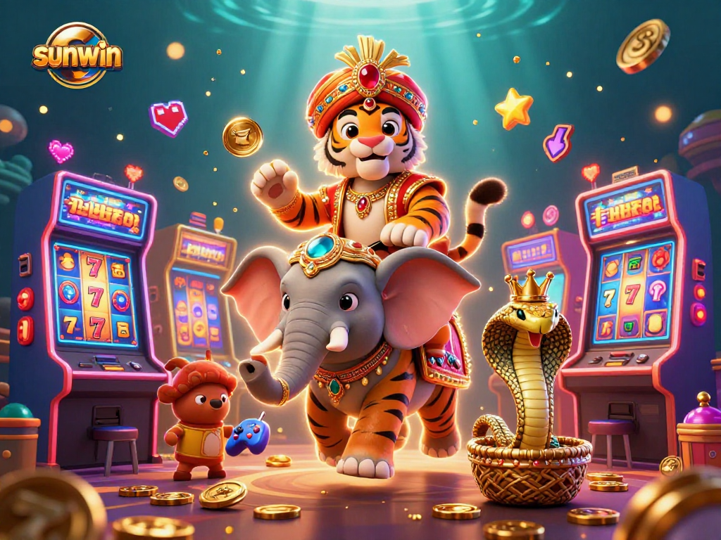 Play exciting slots at sunwin with a lavish maharaja, elephant, and captivating jackpot scenes.