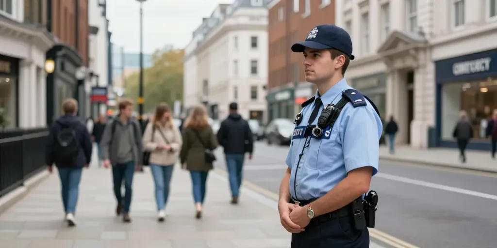 Reliable security solutions provided by a professional security guard in London, ensuring community safety.