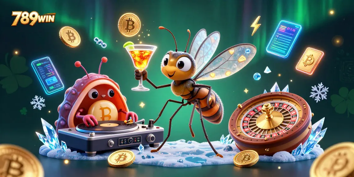 Engage with 789WIN's gaming experience featuring a lively casino mascot and vibrant neon elements in a captivating 3D illustration.