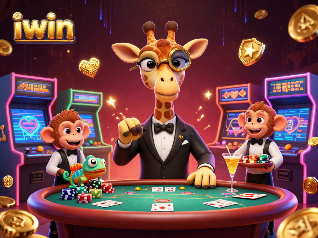 Experience the vibrant atmosphere of iwin with a high-roller giraffe and energizing casino elements.