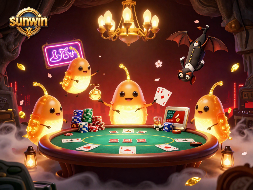 Illuminate your gameplay with sunwin’s vibrant poker scene featuring whimsical glowworms.