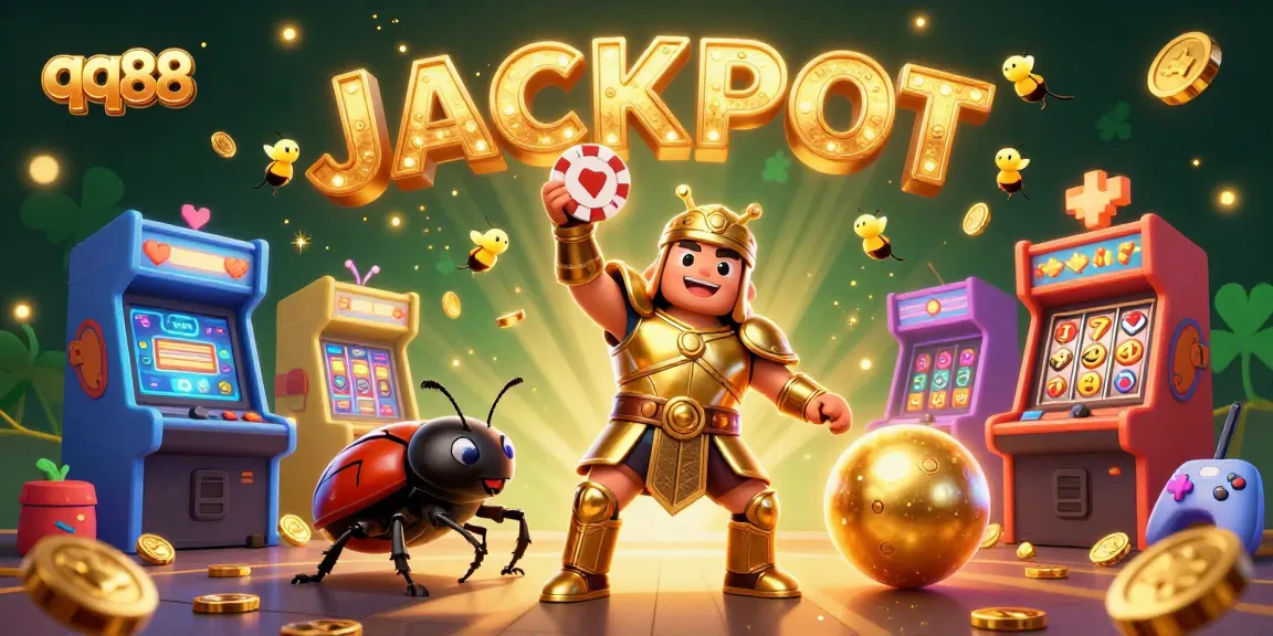 qq88 ignites excitement with dynamic characters celebrating a jackpot in this vibrant casino scene.