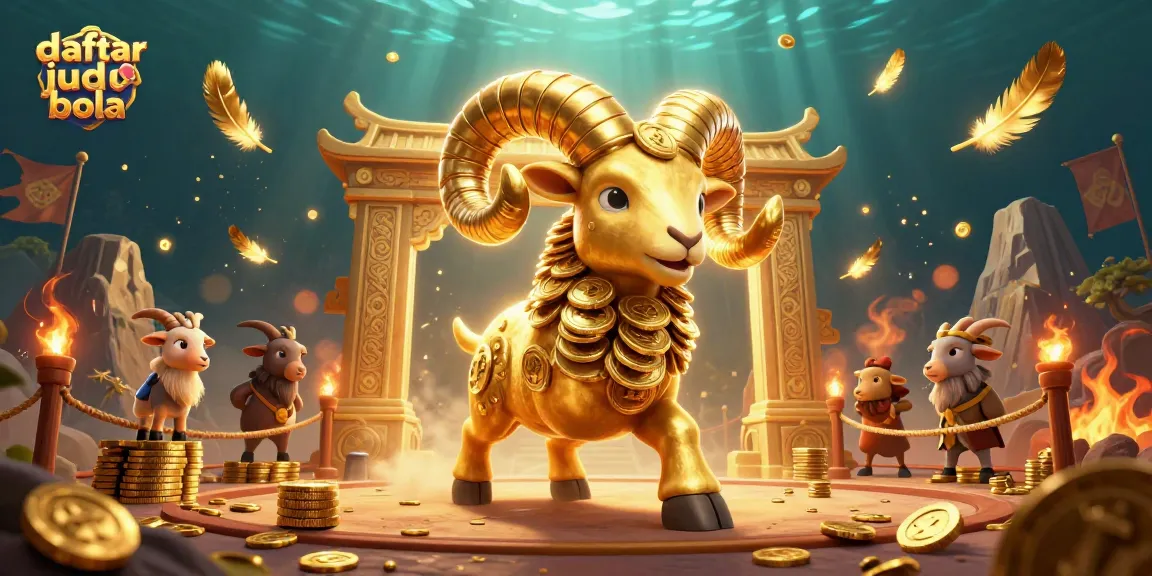 Place bets strategically with daftar judi bola amidst an exciting golden-themed 3D scene.