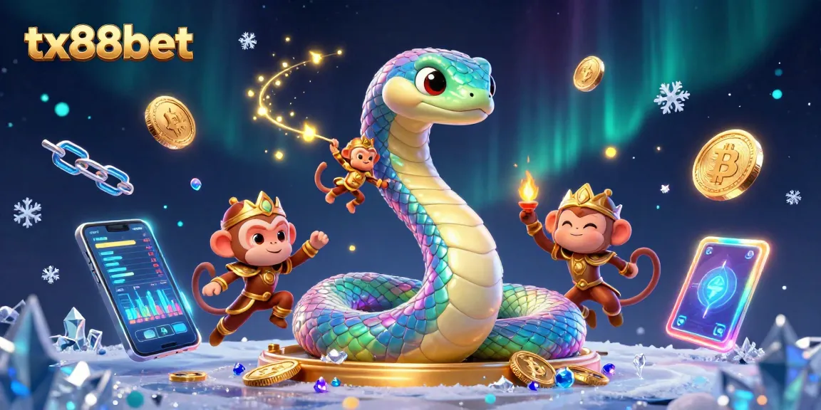 Engage with tx88bet's 3D casino scene featuring vivid characters and cryptocurrency elements.