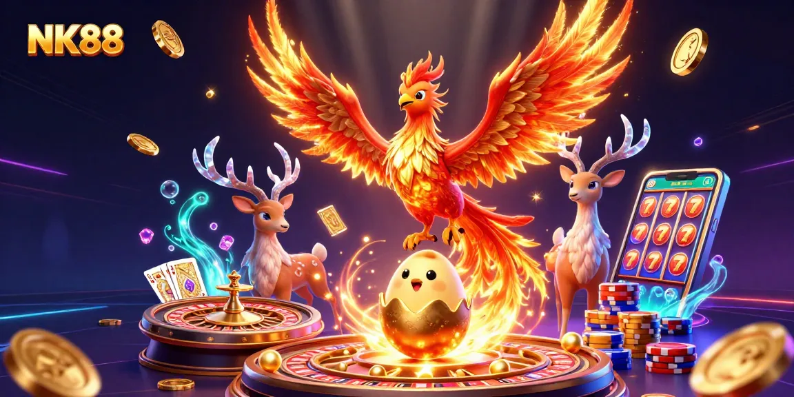Experience thrilling games and winning strategies at NK88 with vibrant casino elements and stunning visuals.