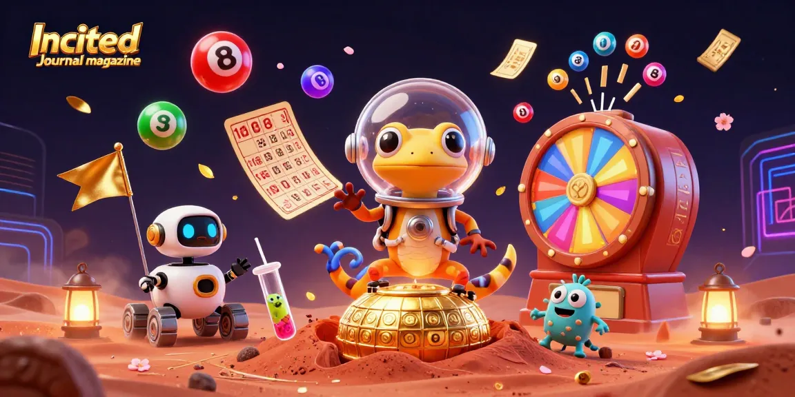 Engage with Incited Journal magazine as Martian gecko uncovers a buried casino among vibrant gaming elements.