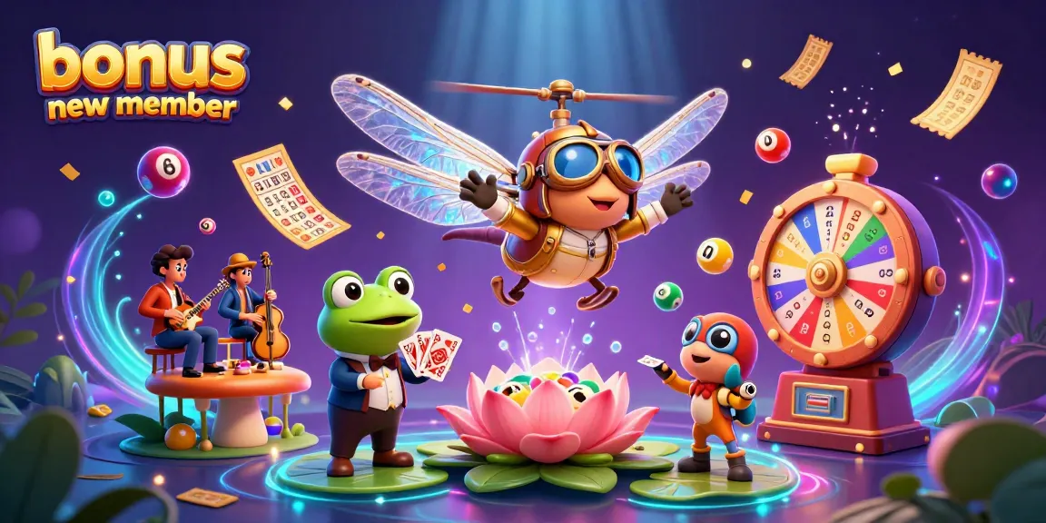 Play and win with bonus new member offers in this vibrant casino scene featuring fantasy characters!